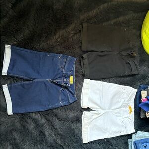 Wax Jean Womens' Shorts in Black, Blue, and White